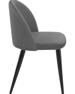 Set di 2 sedie da pranzo VISALIA Velluto Grigio