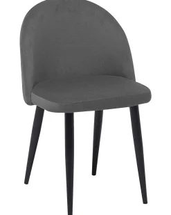 Set di 2 sedie da pranzo VISALIA Velluto Grigio