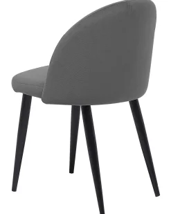 Set di 2 sedie da pranzo VISALIA Velluto Grigio