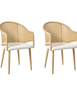 Set di 2 sedie da pranzo WEIMAR Metallo Marrone chiaro