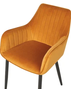 Set di 2 sedie da pranzo WELLSTON Velluto Arancione