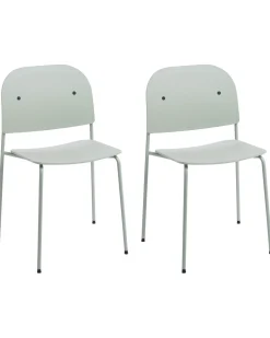 Set di 2 sedie da pranzo WINDUST Metallo Verde menta