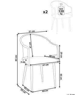 Set di 2 sedie da pranzo WEIMAR Metallo Nero