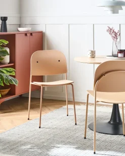 Set di 2 sedie da pranzo WINDUST Metallo Beige