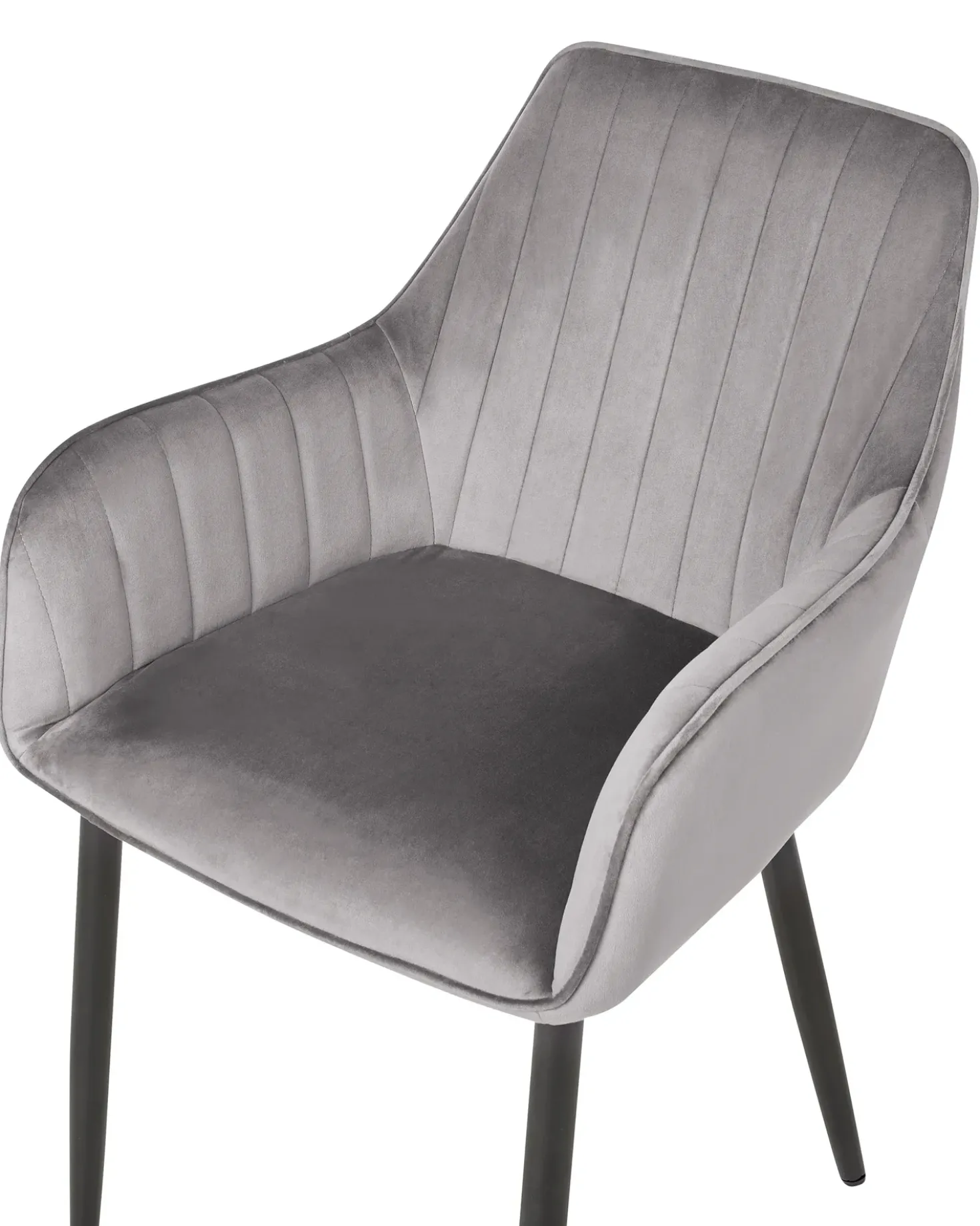 Set di 2 sedie da pranzo WELLSTON Velluto Grigio scuro