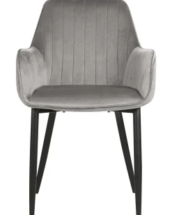 Set di 2 sedie da pranzo WELLSTON Velluto Grigio scuro