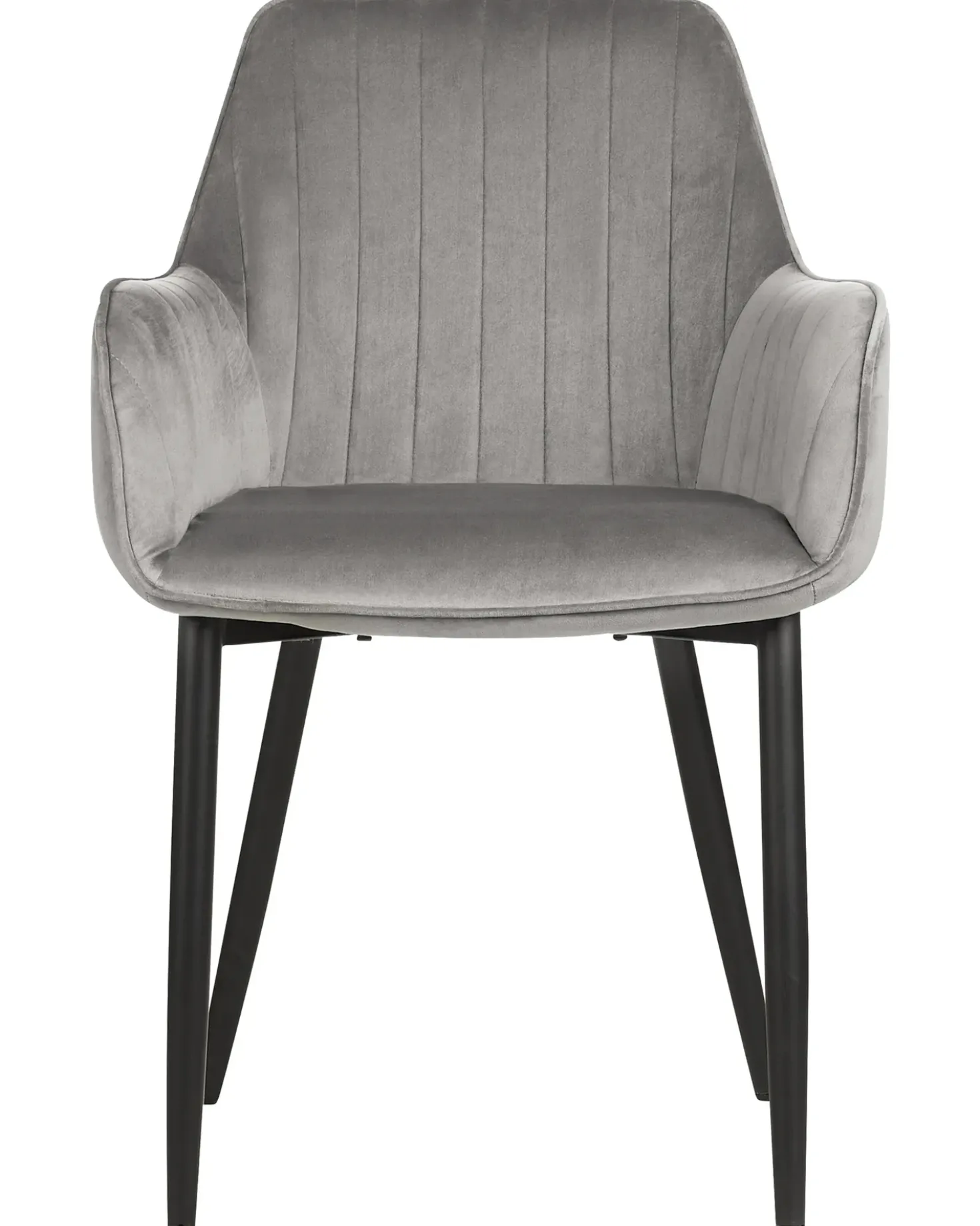 Set di 2 sedie da pranzo WELLSTON Velluto Grigio scuro