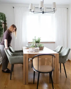 Set di 2 sedie da pranzo WELLSTON Velluto Verde oliva