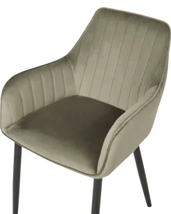 Set di 2 sedie da pranzo WELLSTON Velluto Verde oliva
