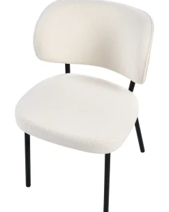 Set di 2 sedie da pranzo WONDER Bouclé Bianco sporco