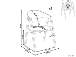 Set di 2 sedie da pranzo YUBA Legno Verde scuro