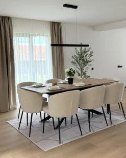 Set di 2 sedie da pranzo ZANA Bouclé Beige chiaro