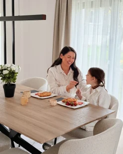 Set di 2 sedie da pranzo ZANA Bouclé Beige chiaro