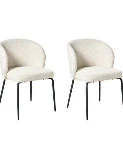 Set di 2 sedie da pranzo ZANA Bouclé Beige chiaro