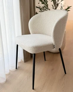 Set di 2 sedie da pranzo ZANA Bouclé Beige chiaro