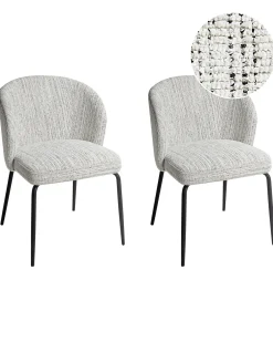 Set di 2 sedie da pranzo ZANA Tessuto Bianco