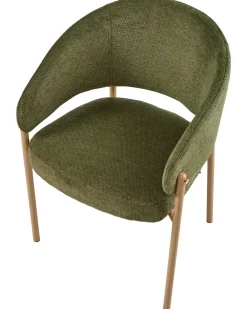 Set di 2 sedie da pranzo ZANE Tessuto Verde