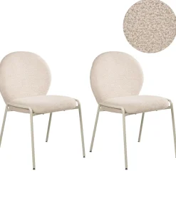 Set di 2 sedie ELLIE Bouclé Beige chiaro