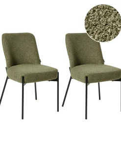 Set di 2 sedie MALIN Bouclé Verde scuro