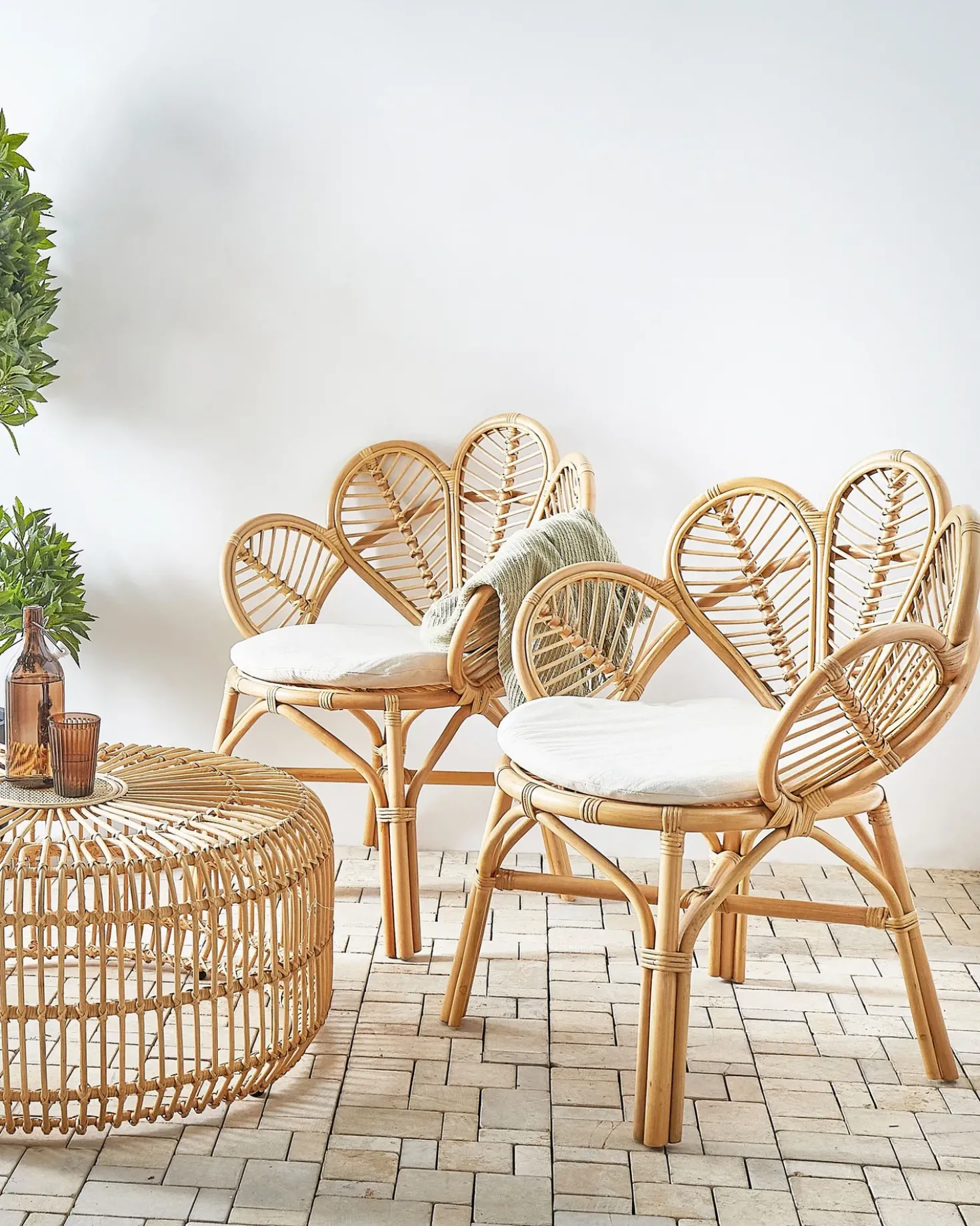 Set di 2 sedie Peacock FLORENTINE II Rattan Naturale
