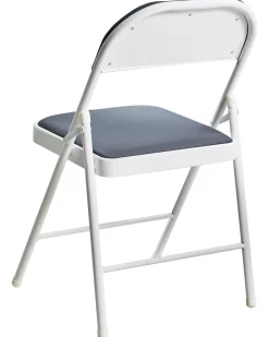 Set di 4 sedie pieghevoli SPARKS Metallo Grigio scuro/Bianco