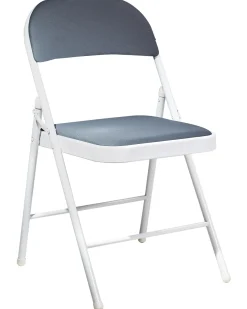 Set di 4 sedie pieghevoli SPARKS Metallo Grigio scuro/Bianco
