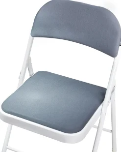 Set di 4 sedie pieghevoli SPARKS Metallo Grigio scuro/Bianco