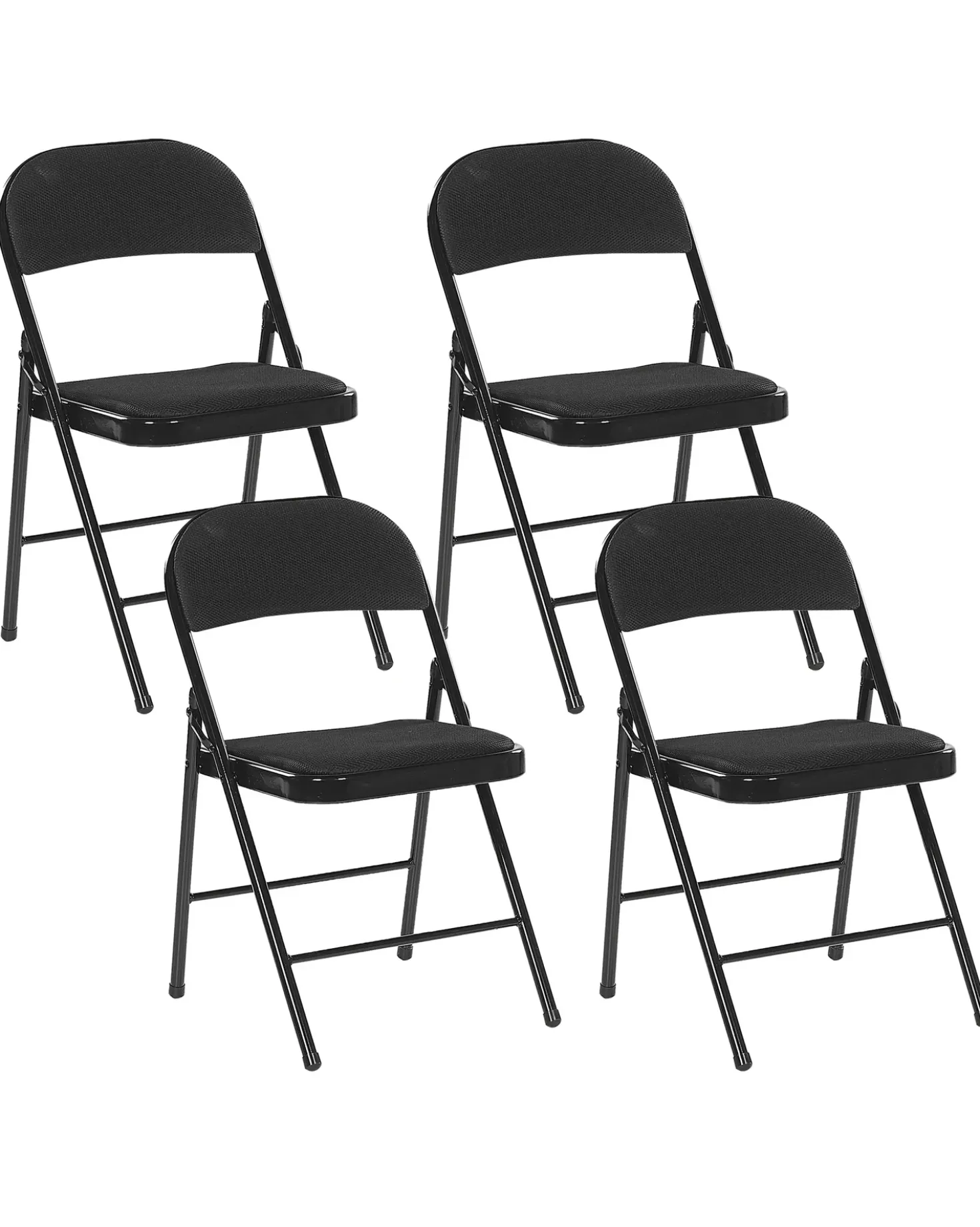 Set di 4 sedie pieghevoli SPARKS Metallo Nero