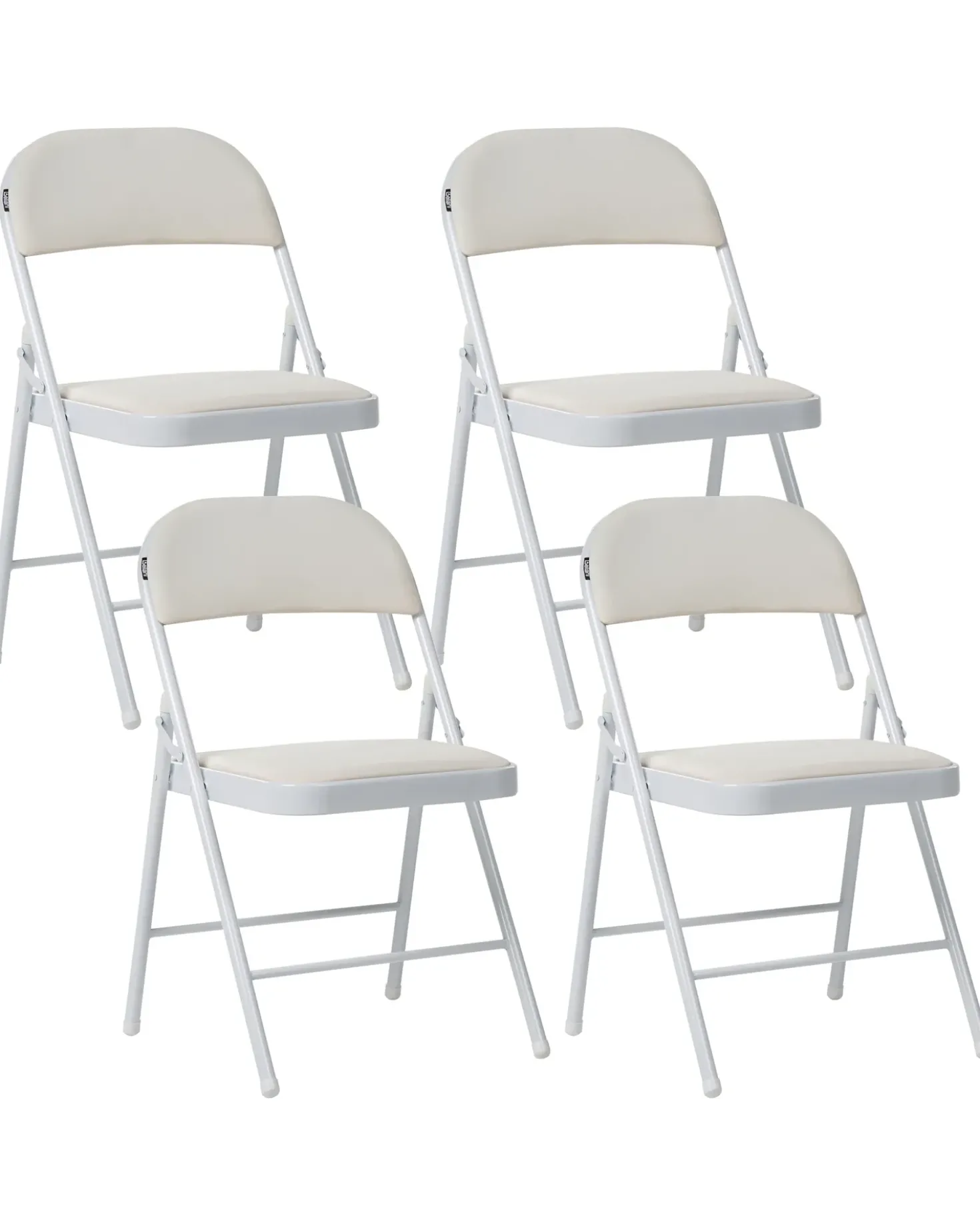 Set di 4 sedie pieghevoli SHASTA Metallo Bianco