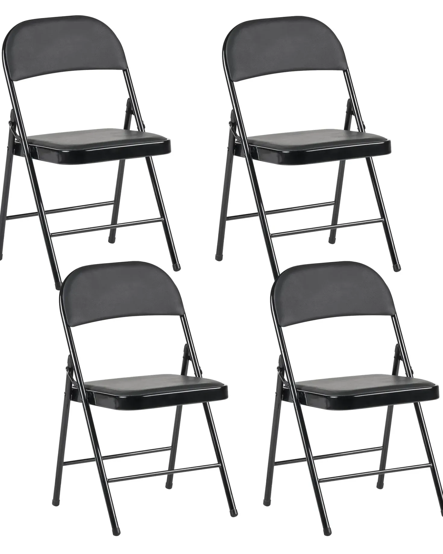 Set di 4 sedie pieghevoli SHASTA Metallo Nero