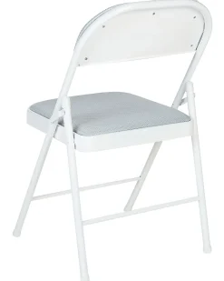 Set di 4 sedie pieghevoli SPARKS Metallo Grigio chiaro/Bianco