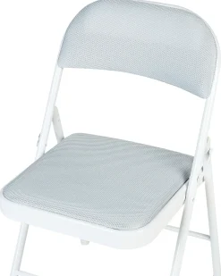 Set di 4 sedie pieghevoli SPARKS Metallo Grigio chiaro/Bianco