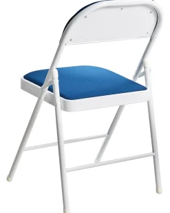 Set di 4 sedie pieghevoli SPARKS Metallo Blu/Bianco