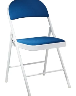 Set di 4 sedie pieghevoli SPARKS Metallo Blu/Bianco
