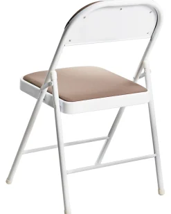 Set di 4 sedie pieghevoli SPARKS Metallo Beige/Bianco