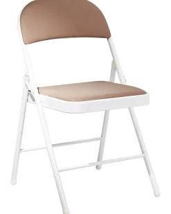 Set di 4 sedie pieghevoli SPARKS Metallo Beige/Bianco