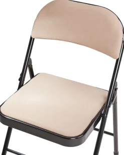 Set di 4 sedie pieghevoli SPARKS Metallo Beige/Nero