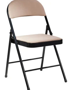 Set di 4 sedie pieghevoli SPARKS Metallo Beige/Nero