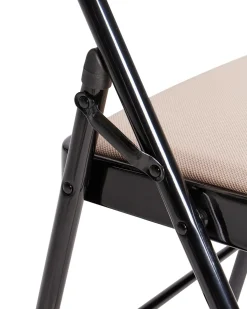 Set di 4 sedie pieghevoli SPARKS Metallo Beige/Nero