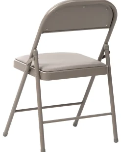 Set di 4 sedie pieghevoli SHASTA Metallo Tortora