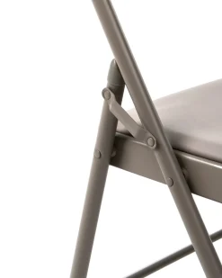 Set di 4 sedie pieghevoli SHASTA Metallo Tortora