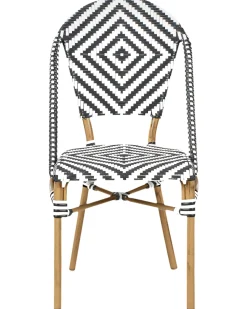 Set di 4 sedie RIFREDDO Rattan sintetico (PE) Nero/Bianco