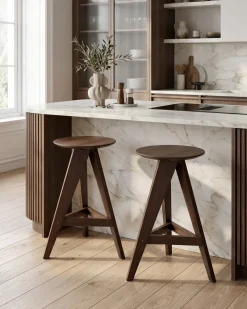 Set di 2 sgabelli da bar AROMA Legno Marrone scuro