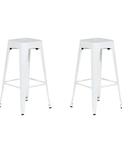 Set di 2 sgabelli da bar CABRILLO Metallo Bianco