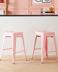 Set di 2 sgabelli da bar CABRILLO Metallo Rosa