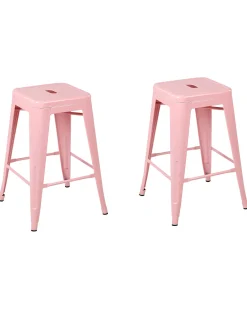 Set di 2 sgabelli da bar CABRILLO Metallo Rosa