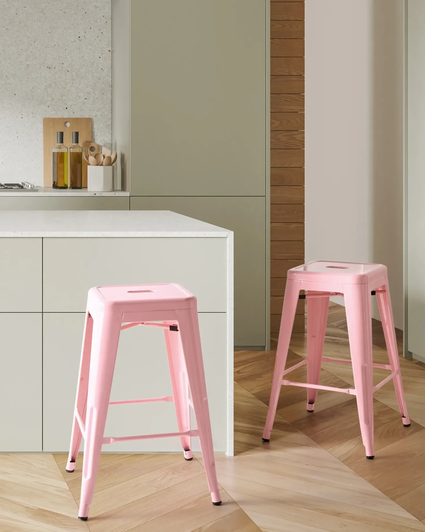 Set di 2 sgabelli da bar CABRILLO Metallo Rosa