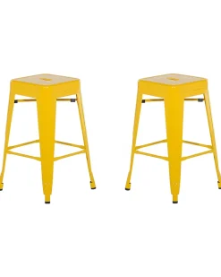 Set di 2 sgabelli da bar CABRILLO Metallo Giallo