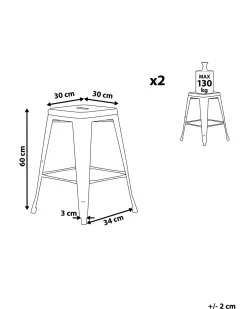 Set di 2 sgabelli da bar CABRILLO Metallo Nero