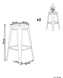 Set di 2 sgabelli da bar CABRILLO Metallo Nero
